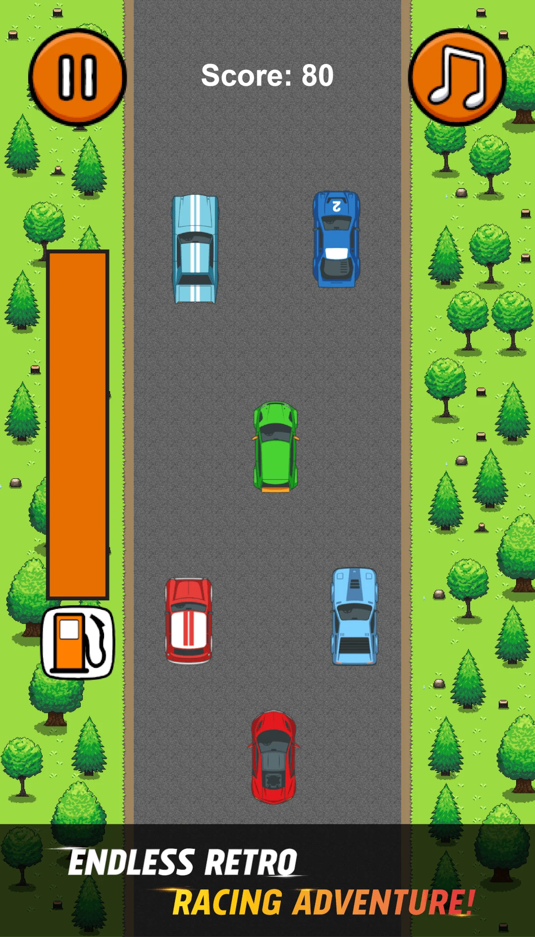 Turbo Car Racer: Retro Game screenshot